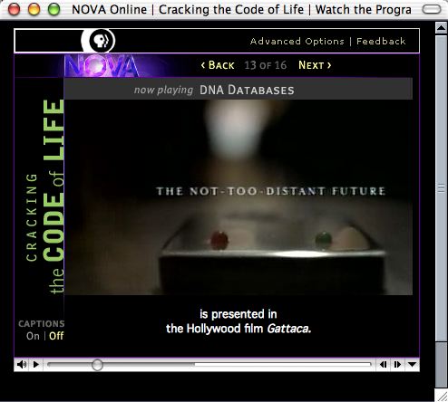 Captions as one part of a large graphical presentation including video, headlines and titles, and captions-on/off controls