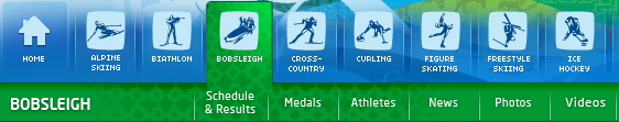 Screenshot: Two-level navbars