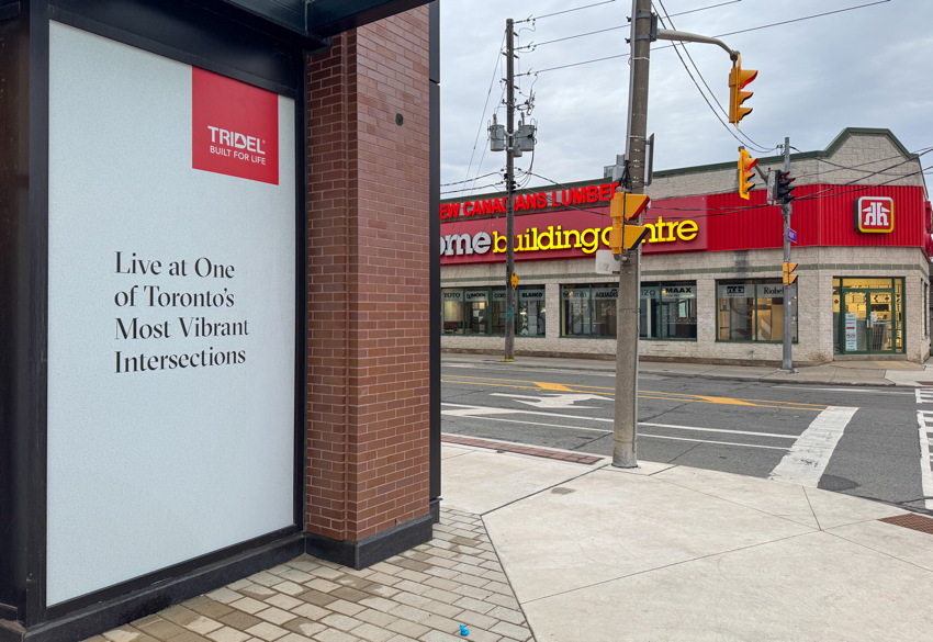 Sign on condo door: Live at One of Toronto’s Most Vibrant Intersections
